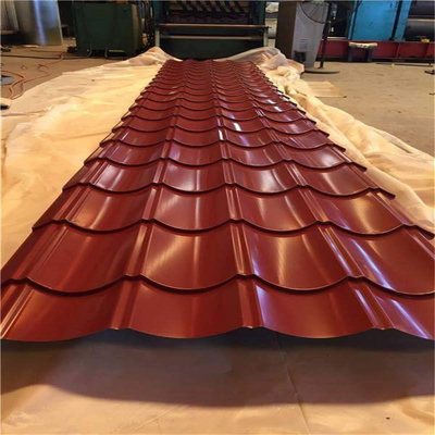 Folha de telhado ondulada revestida de cor galvanizada de superfície Metal 0,1 mm-1,2 mm de espessura