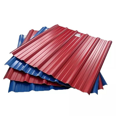 Folha de aço galvanizado de telhado corrugado de cor Folha de telhado galvanizado de zinco PPGI Telhado metálico
