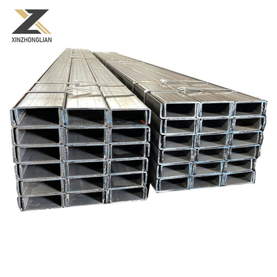 Material de construção S235jr Ss400 St37 St52 Canal de aço com superfície plana ou galvanizada