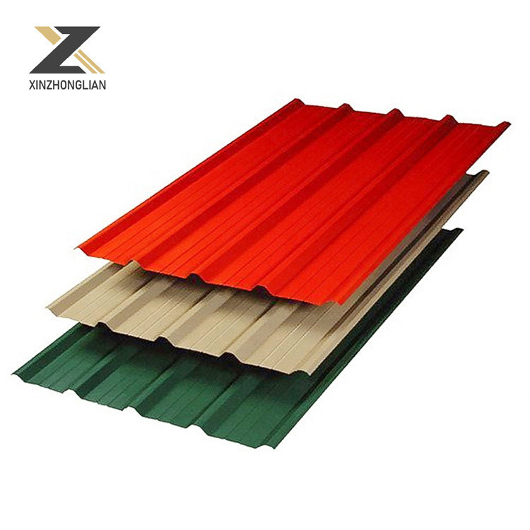 0.12-0.85mm Chapa corrugada 30-150g Painel de telhado galvanizado por imersão a quente com grau SPCC